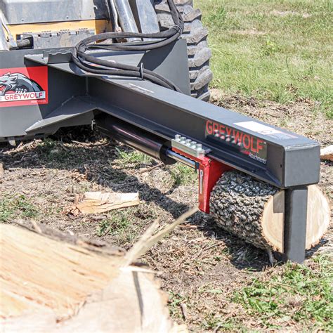 skid steer log splitter cutter|loader mounted screw log splitter.